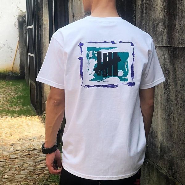

19ss undefeated painted tee fashion men women summer t-shirt simple street skateboard breathable casual short sleeves tee hfymtx517, White;black