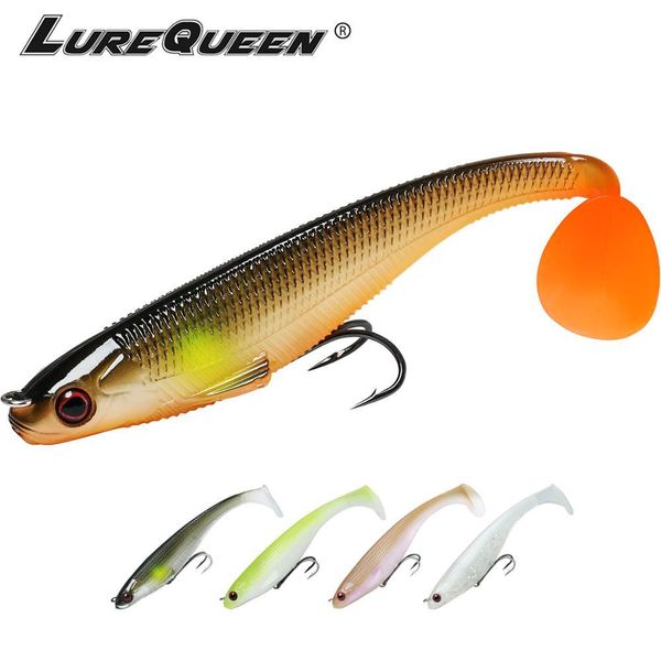

lurequeen 4~5 pcs soft fishing lure bait artificial swimbait paddle tail lifelike wobblers fishing tackle janpanese design ujesb