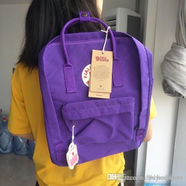 

мода марка фьель ревен kanken deep purple классический рюкзак двойной молнии холст сумки 16l повседневная рюкзаки мода компьютерные сумки ou