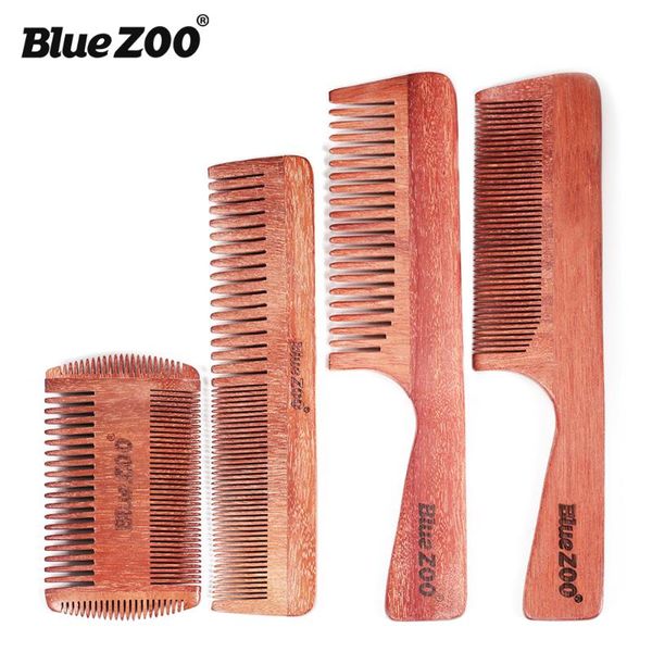 

natural sandalwood tooth comb anti static hairbrush salon hair styling tool, Silver