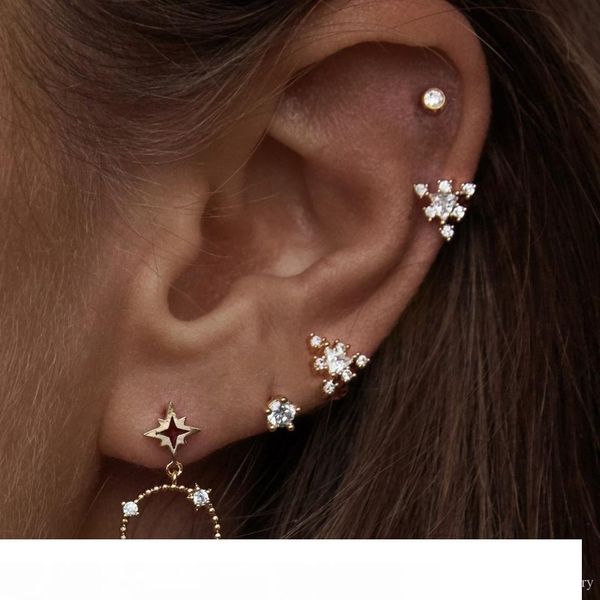 

fashion gorgeous women jewelry gold plated star northstar charm 2018 christmas gift personalized dangle earring, Golden;silver