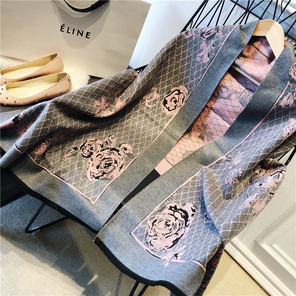 

fashion design 2018 women cashmere scarf neckerchief winter warm soft shawls wraps female scarves