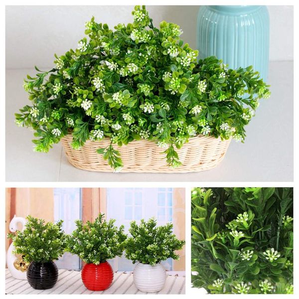 

7 forks artificial plants faux bean flowers shrubs simulation grass leaves garden office yard wedding decor