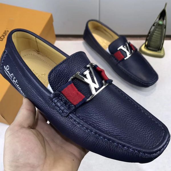 

2019 men's training shoes fashion brand designer brand casual sports shoes men's driving shoes designer belt box size 38-45, Black
