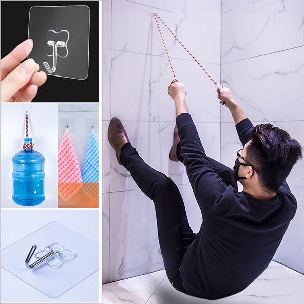 

5pcs sucker hook strong transparent suction cup sucker wall hooks hanger for kitchen bathroom 6*6cm dropshipping hx0725