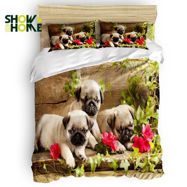 

showhome duvet cover set puppy dog funny duvet cover 4 piece bedding set