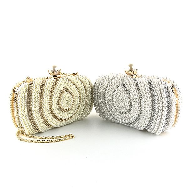 

fashion handmade beaded ladies party banquet bag beaded chain small square bag elegant female tide evening