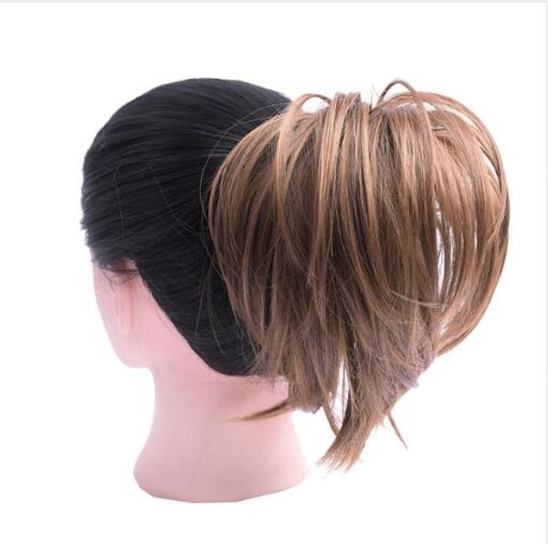 Girls Rubber Band Straight Big Scrunchie Brown Burg Elastic Donut