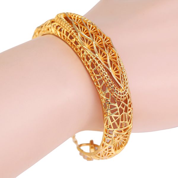 

ethiopian bangle for women gold color hollow jewelry ornaments exquisite pattern europe and the united states bracelet, White