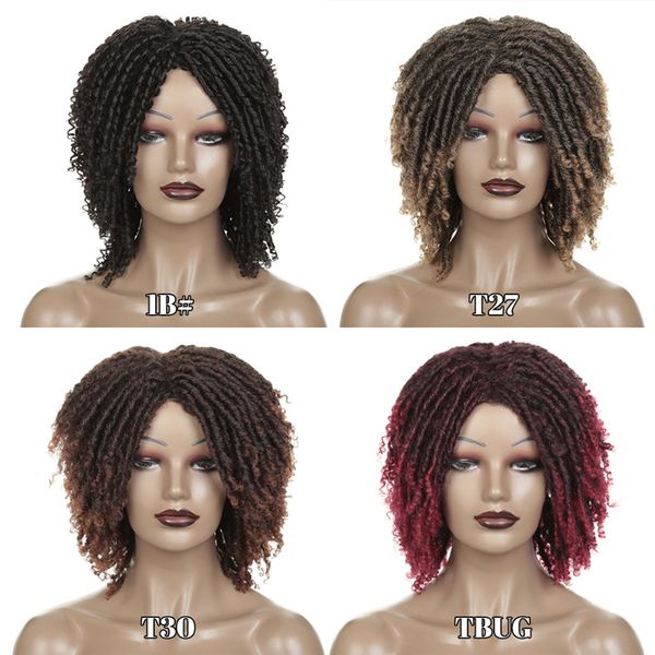 14 Short Braided Dreadlocks Wigs With Curly Ends For Black Women