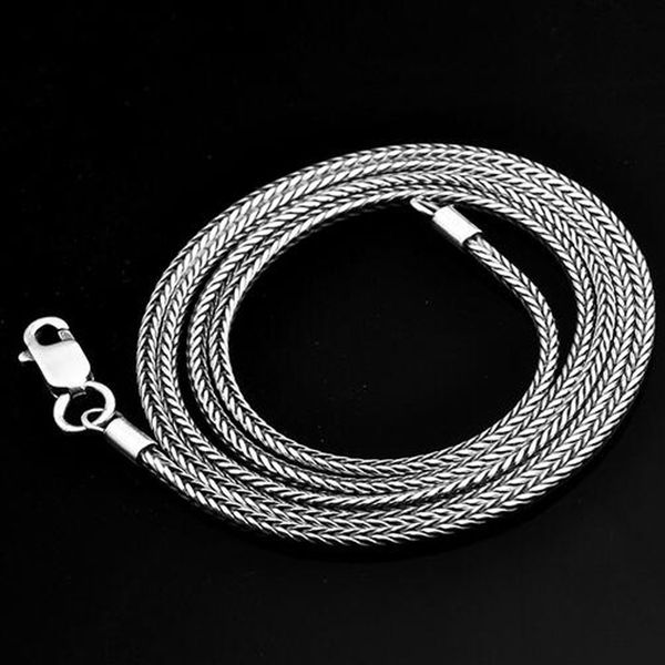 1.2mm 2.8mm Fox Tail Kette Halskette 925 Sterling Silber Mode Ketten Männer Frauen Schmuck Halskette DIY Zubehör18 20 22 24 Zoll