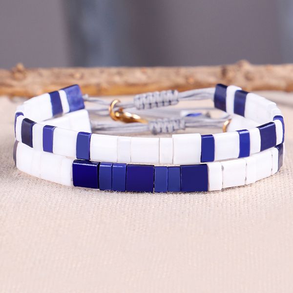 

handmade bracelets miyuki tila beads bracelet women men delicate beads couple bracelet fashion beach jewellery accessories, Golden;silver