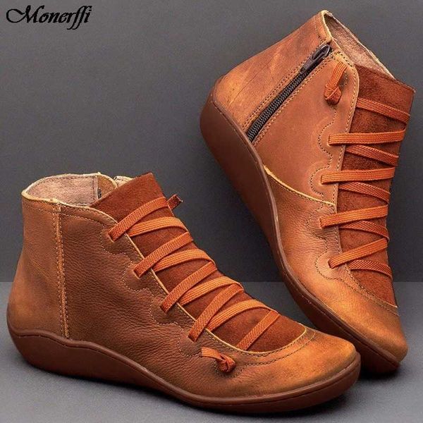 

dropship boots 2019 autumn winter punk women boots fashion genuine leather ankle zapatos de mujer wram botas mujer, Black