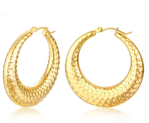 2020 venda quente um par de aço inoxidável moda ouro brincos de argola para mulheres senhora festa jóias bling esposa presente .mother presente