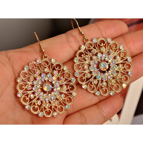 

ms popular senior colored gems noble jewelry wholesale girls birthday party circle earrings christmas gift, Silver