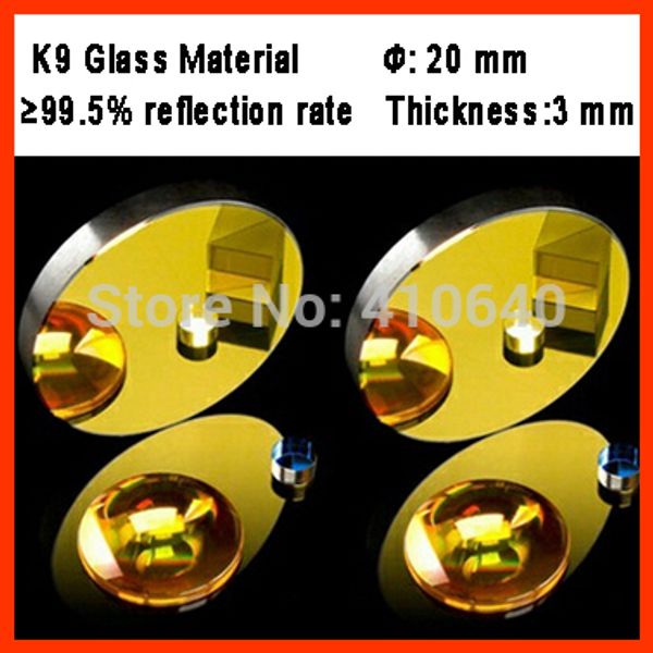 

1 piece diameter 20 mm k9 co2 laser reflection mirror glass material with golden coating for laser engraver cutting machine