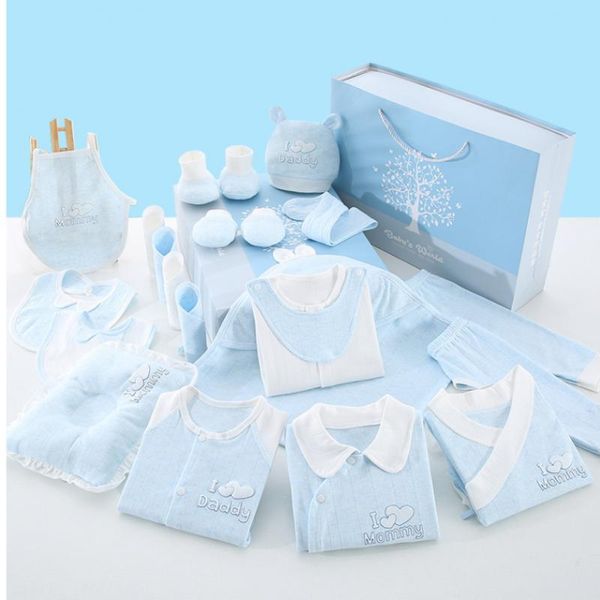 

21 шт. детские комбинезоны младенческой чистый хлопок подарок детская одежда наборы я люблю маму новорожденный первый месяц подарок нижнее б, White