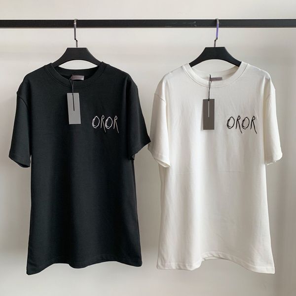 

19ss chirsstian sanskrit logo tee fashion street skateboard t-shirt men women simple casual short sleeves oversize, White;black