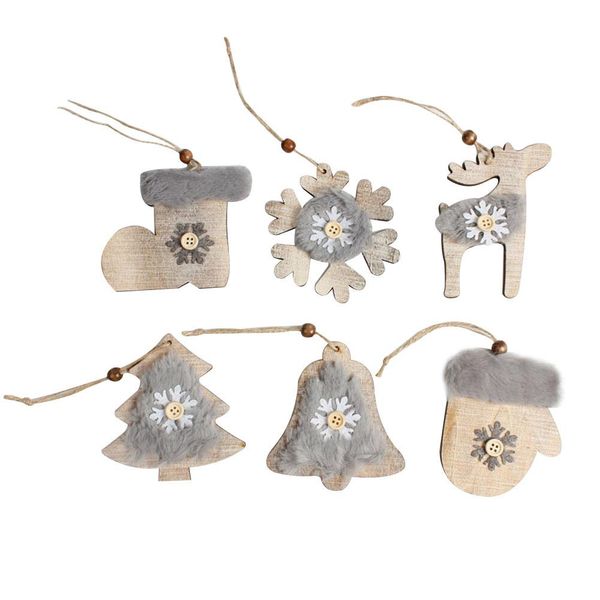 

lanlan cute furry wooden christmas style pendant hanging ornaments decor