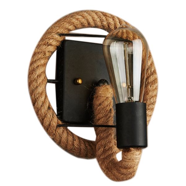 

american retro round rope wall lamp aisle balcony stair bar coffee shop wandlamp wrought iron wall lamp