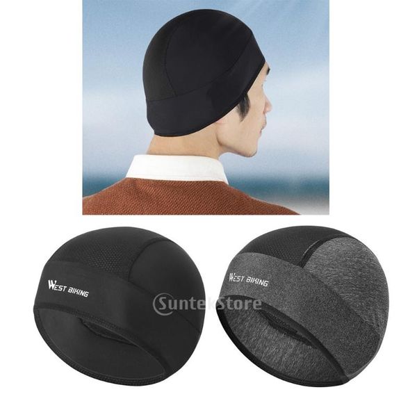 

cycling caps & masks west biking women men skull cap beanie under helmet liner sweatband headband head scarf, Black