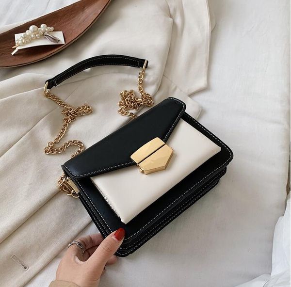 

fashion women flap bag contrast color chain shoulder bag women small handbag girl cross body