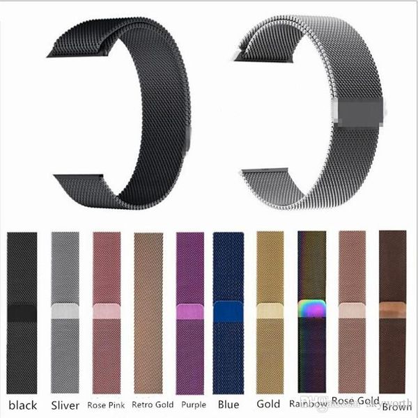 

Stainle teel milane e metal loop mart watch band trap for apple watch 44mm 42mm 40mm 38mm iwatch erie 4 3 2 magnetic adju table