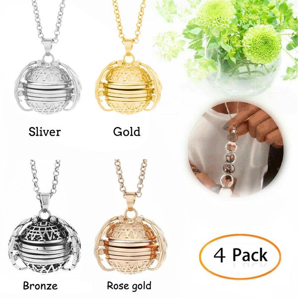 

4pcs expanding p locket necklace pendant angel wings gift jewelry decoration