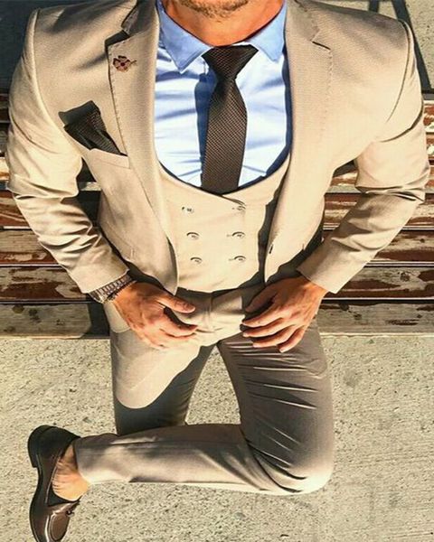 

latest coat pant designs beige double breasted casual men suit slim fit 3 piece tuxedo custom prom party blazer terno masculino, White;black