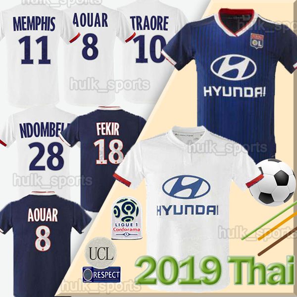 

Maillot de foot memphi 19 20 olympique lyonnai lyon occer jer ey 2019 aouar lyon hirt dembele ol lyon football jer ey, Black;yellow