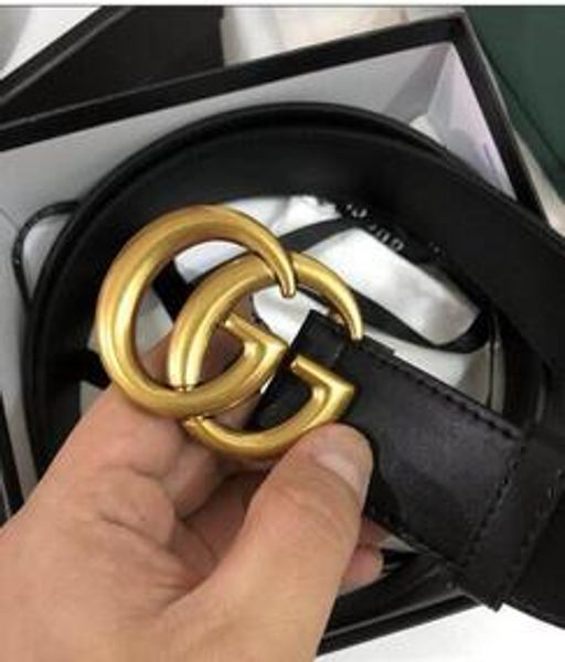 

new 2019 belt big gold buckle belt for men and women new men's belt with original box, Blue;gray