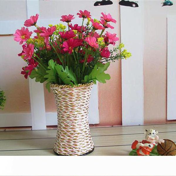 

2017 vintage countryside style rattan vase flower basket vase storage home decor rattan vase flowers gifts candy holder wedding party decor