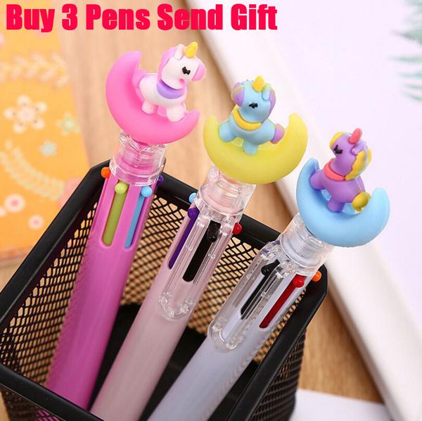 

cute animal lovely student writing ballpoint pen 6 colors school student writing gift stationery buy 3 send gift, Blue;orange