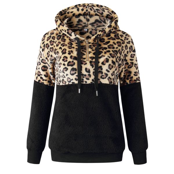 

2020 sprint winter leopard zip pocket girl sweater women 600222 wt19, White