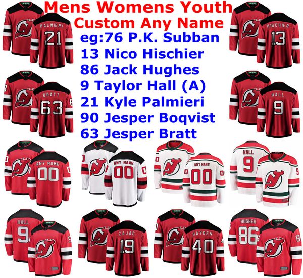 

new jersey devils jerseys womens john hayden jersey jesper boqvist jesper bratt blake coleman nikita gusev hockey jerseys custom stitched, Black;red