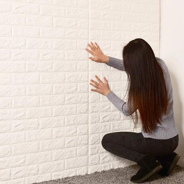 

3d three-dimensional wall sticker wallpaper crash foam brick children room living room background wall diy self-adhesive wallpaper