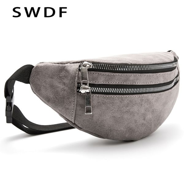 

swdf new waist bags women fanny pack fashion phone belt holographic lady chest bag female purse zipper messenger bag