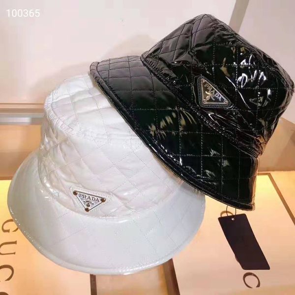 

2019 cloth blended letter bucket hat fashion fold able caps luxury thickened fisherman's hat in bright leather winter style, Blue;gray