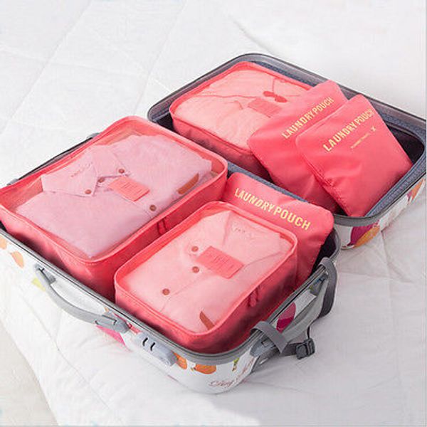 

6pcs bags set travel luggage waterproof storage organizer packing bag clothes case handbag pouch