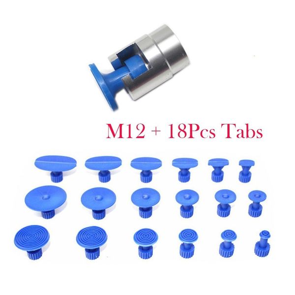 

car aluminum alloy dent repair puller head pdr adapter screw tips for slide hammer and pulling tab m10 and 18pcs pdr glue tabs