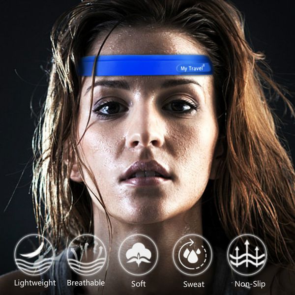 

1pcs non-slip sweatband headband sport head sweat band for men women fitness yoga tennis badminton basketball hair sweats bands, Yellow;black