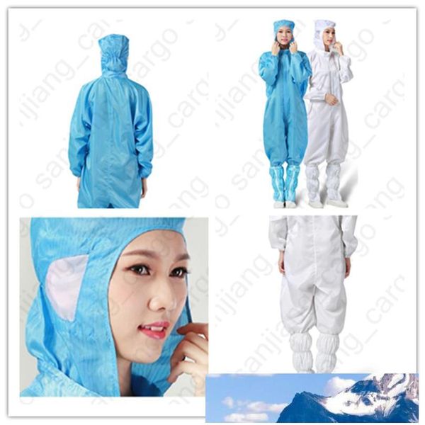 

стоковый защитный костюм мужчины женщины цельная защитная одежда с капюшоном пылезащитная мастерская чистая ткань многоразовая антистатическ