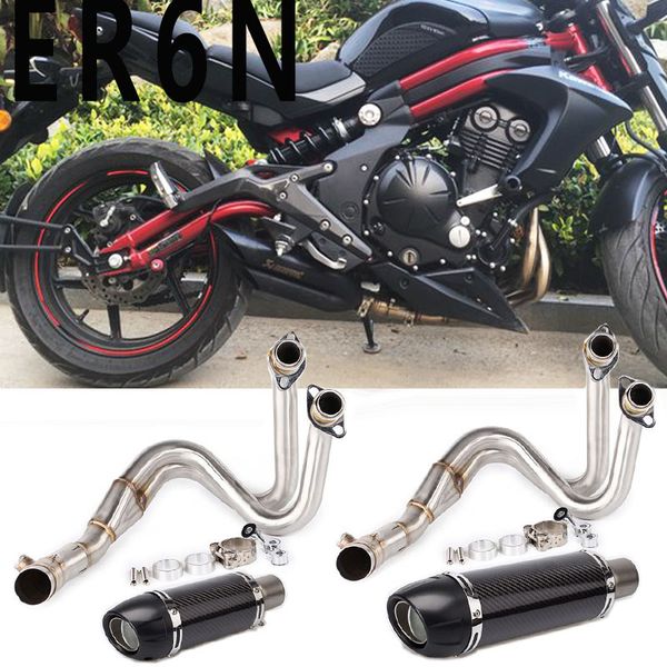 

motorcycle for er6n er6f ninja650r 2012-2016 full exhaust system connect link header pipe with muffler carbon