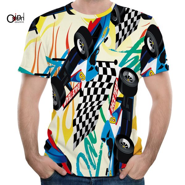 

osunlin summer men's t shirt 3d digital print casual short sleeve men t-shirt multipack men clothing slim fit plus size tee male, White;black