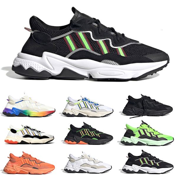 

pride 3m reflective xeno ozweego for men women casual shoes core black neon green tones pride trainer sports sneakers size 36-45