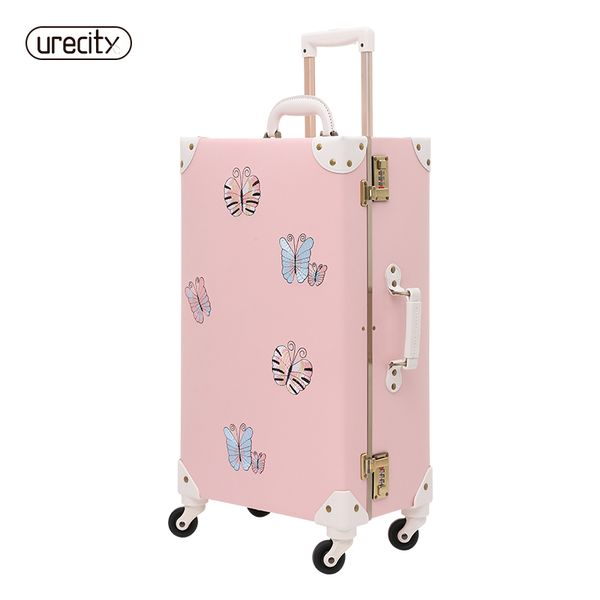 

2018 new travel luggage bag brand suitcase leather digital luggage scale butterfly brand children suitcase spinner ing