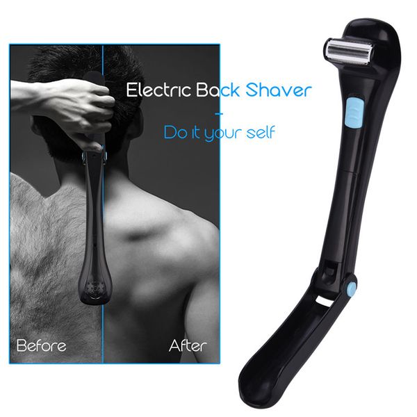 

portable men shaving 180 degrees electric foldable back leg shaver long handle hair remover blade body trimmer self groomer lady