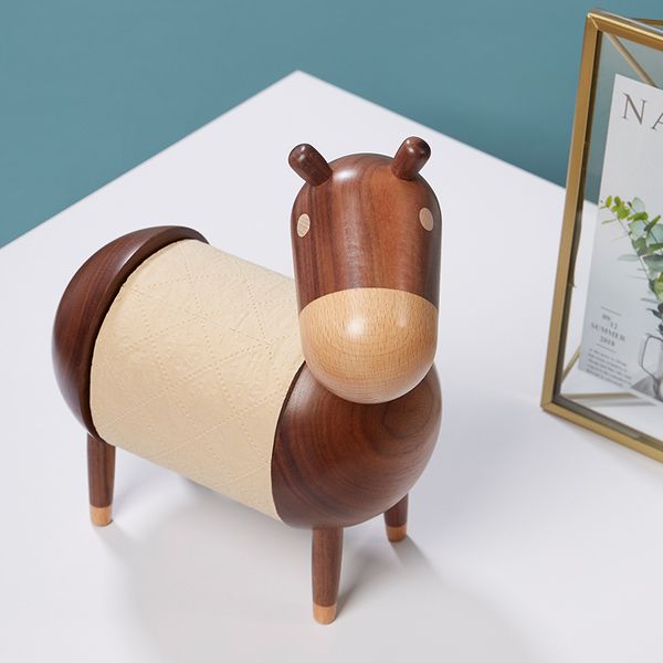

new cartoon donkey home decor creative wooden paper towel holder roll holder arts and crafts factory direct sale