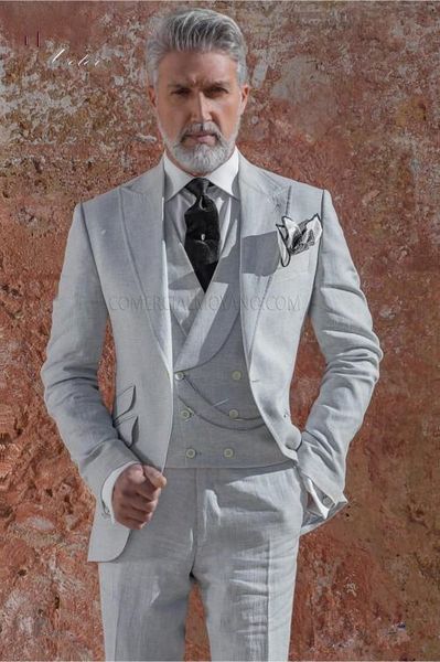 

handsome groomsmen peak lapel groom tuxedos mens wedding dress man jacket blazer prom dinner 3 piece suit(jacket+pants+tie+vest) aa68, Black;gray