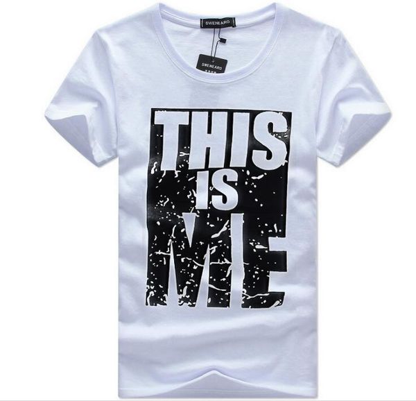 

freight 2018 new brand clothing men t-shirt swag t-shirt men cotton printing men t-shirt homme fitness hip hop t shirt, White;black